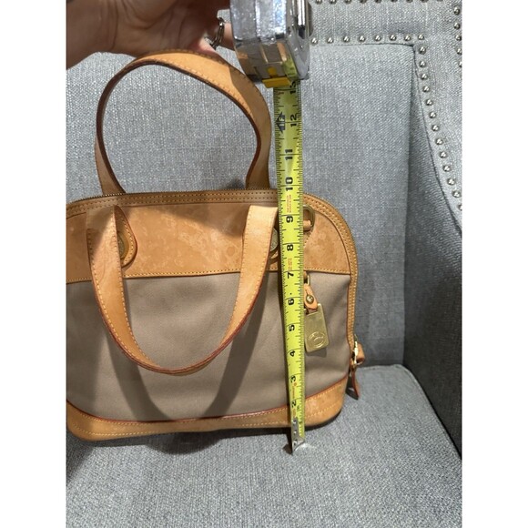 Dooney & Bourke Canvas/Leather Cabriolet Dome Satchel Bag  Taupe/Tan - Picture 9 of 16